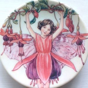 Fuschia Fairy collector plate, Cecily Mary Barker painting.